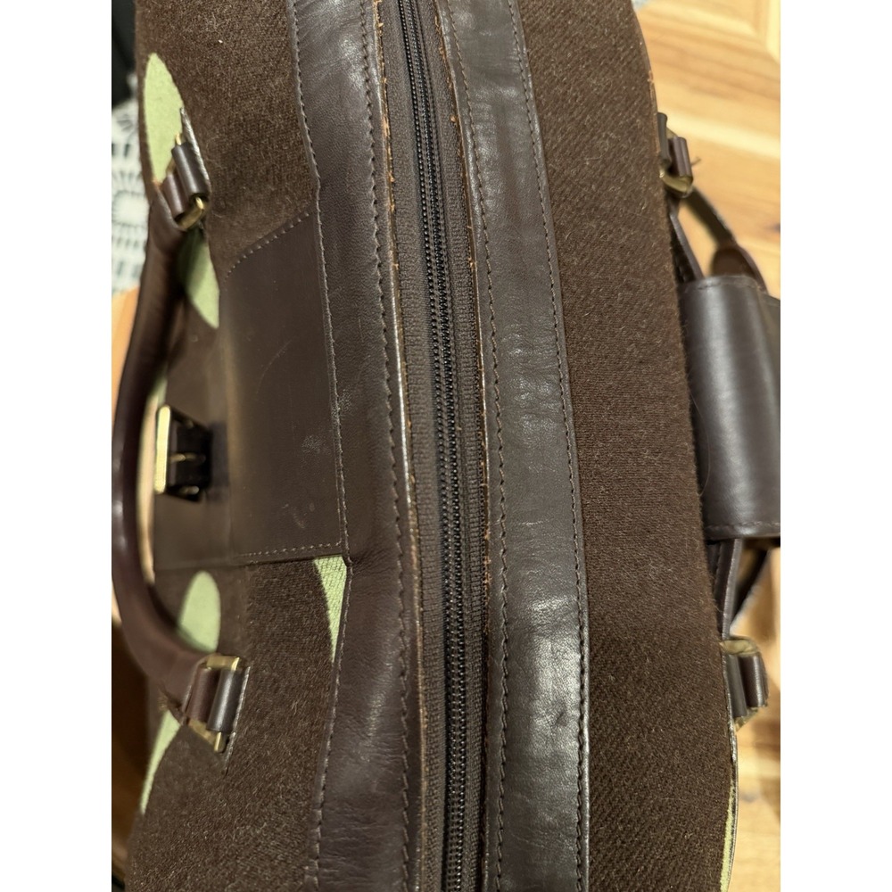 Hartmann Retro Carry On Vintage‎ Wool Leather Brown & Green Polka Dot Carry-On - Picture 11 of 12